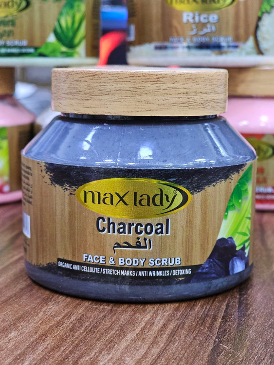 اسکراب شنی صورت و بدن مکس لیدی | زغال فعال (Charcoal)