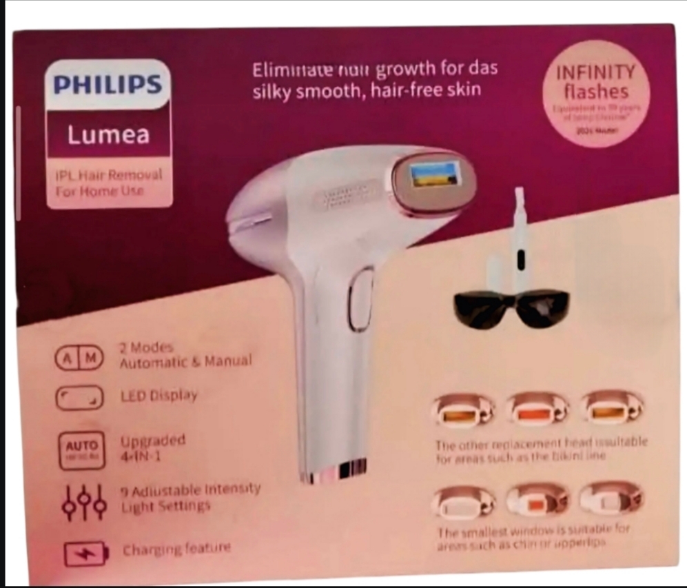 لیزر خانگی فیلیپس مدل Lumea IPL Hair Remova شات نامحدود (با 6 عدد سر ) اصل اورجینال به ضمانت اصالت کالا