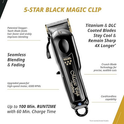 ست ماشین اصلاح مجیک کلیپ و دیتیلر ال آی وال مدل باربر کمبو شارژی اصل barber combo